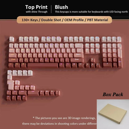 133+ tasti OEM Profile Gradient Keycaps per tastiera meccanica da gaming con switch Cherry MX, PBT retroilluminati RGB, layout ISO, keycap