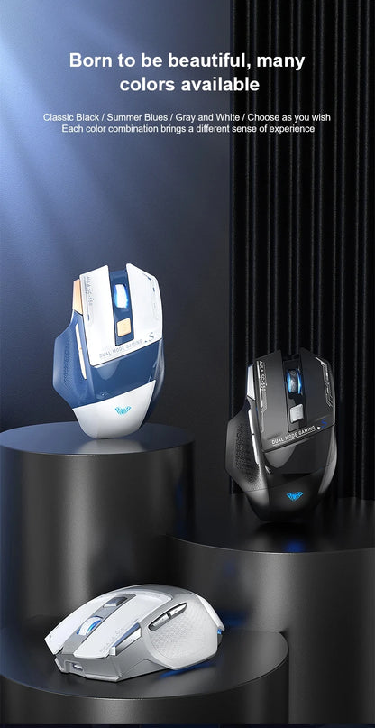 AULA SC550 bezprzewodowa mysz gamingowa dual-mode, ładowalna, podświetlana mechaniczna mysz gamingowa do komputera stacjonarnego/laptopa, mysz USB do e-sportu