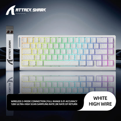 Teclado gaming magnético ATTACK SHARK X68HE X68PRO HE y FREEWOLF F68 con cable F68Pro inalámbrico para gaming profesional, activación rápida de 0.01mm