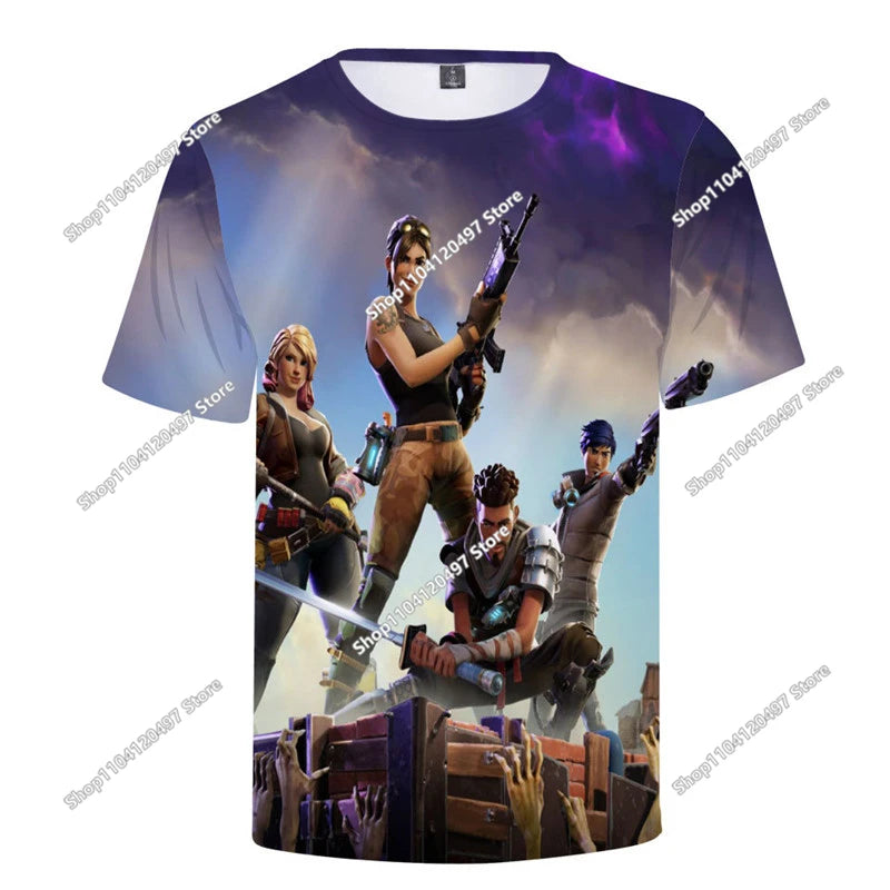 Fortnite T Shirt Men Shoot Game Battle Hero Tshirt Victory Royale Clothing Young Children T-shirts for Boys Girls of 2-14 Years