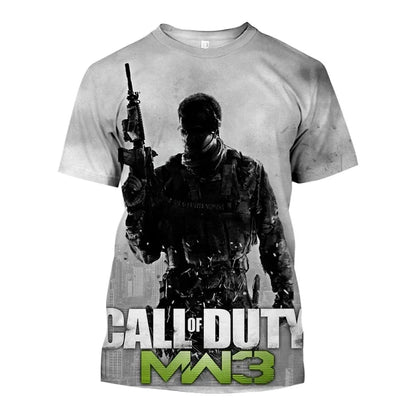 2024 Summer New Hot Call of Duty Game 3d Printed Men's T-shirt Fashion Casual Plus Size Loose Comfortable Breathable Top