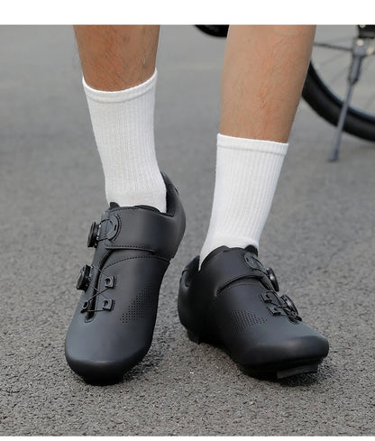 Zapatillas de ciclismo ultraligeras, transpirables y ligeras, con suelas rígidas compatibles con SPD para entrenamiento y competición en bicicleta de carretera y montaña