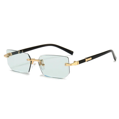 Rimless Sunglasses Rectangle Fashion Popular Women Men Shades Small Square Sun Glasses For Female male Traveling Oculos