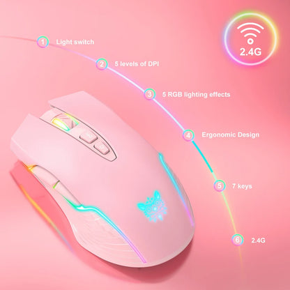 Lenovo CW905 Wireless Gaming Mouse Levels Adjustable 5 levels 3600 DPI Buttons RGB Lighting Modes Ergonomic Mice For PC Gamer