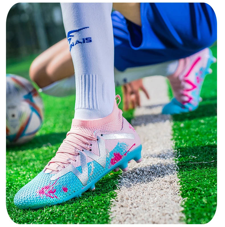 Zapatillas de fútbol para hombre, tacos de alto rendimiento, calzado profesional de fútbol sala, botas rápidas para campo de fútbol, zapatillas originales de entrenamiento para niño