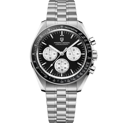 Relógio PAGANI DESIGN Moon – Cronógrafo de quartzo de luxo para homem, estilo desportivo, vidro de safira com tratamento antirreflexo, mostrador luminescente