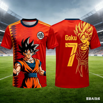 Camiseta casual Dragon Ball de verano 2026 para hombre, estampado 3D, manga corta, moda holgada, camiseta deportiva transpirable para mujer y niños