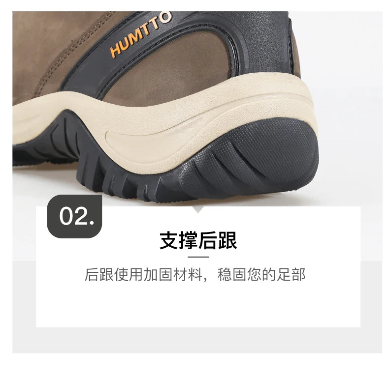 Zapatos de senderismo HUMTTO, botas de caza impermeables para hombre, botas tácticas de combate para desierto hasta el tobillo, botas de trekking para hombre y mujer, zapatillas cálidas de cuero