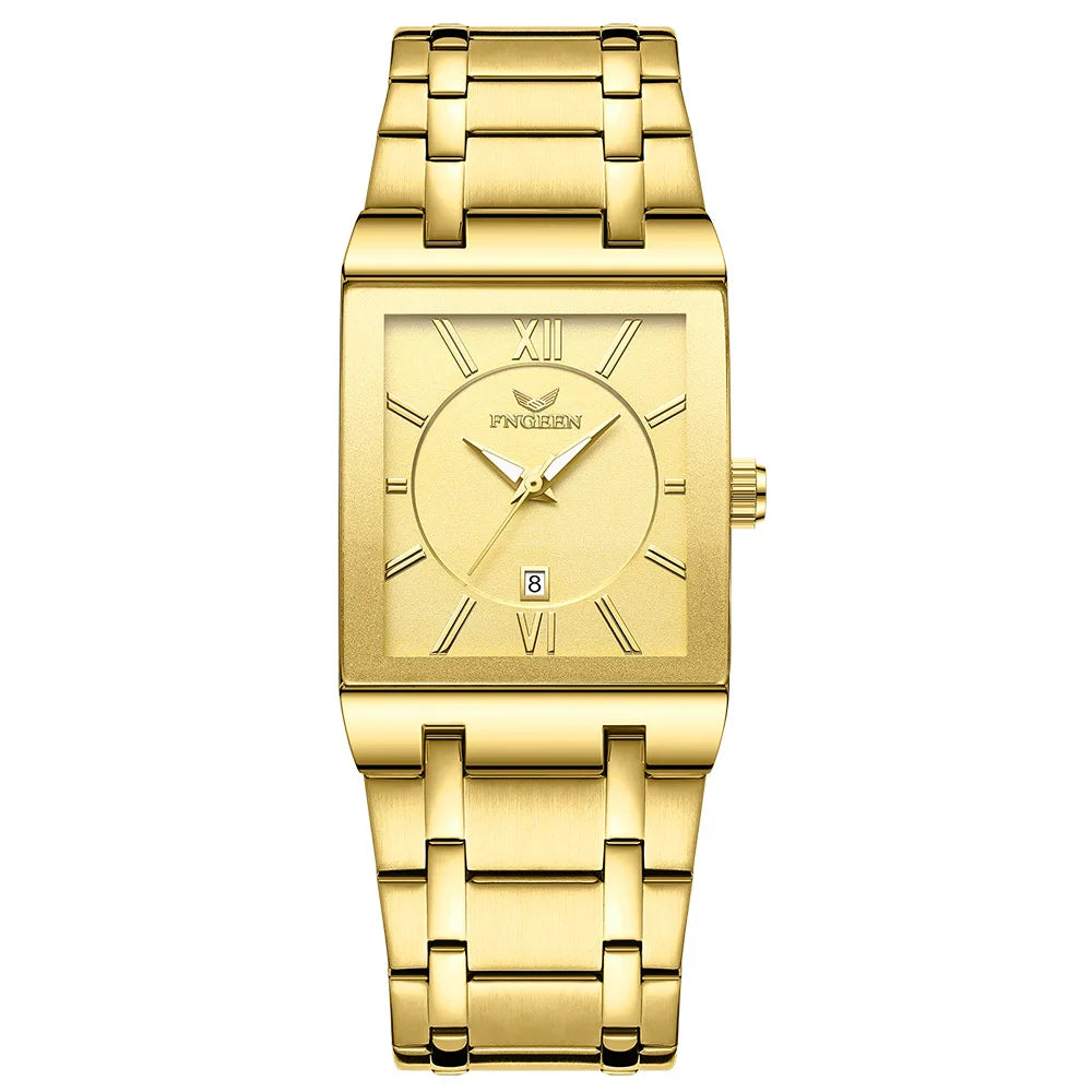 Relógio de pulso de luxo BINBOND com mecanismo de quartzo preciso para homem, luminoso, à prova de água, data automática, em aço inoxidável resistente, estilo casual.