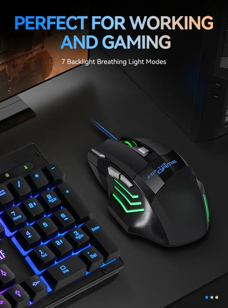 Ratón gaming con cable USB G6, 7 botones con rueda de desplazamiento, 5500DPI ajustables, óptico y ergonómico, para e-sports, portátil, PC y Xiaomi