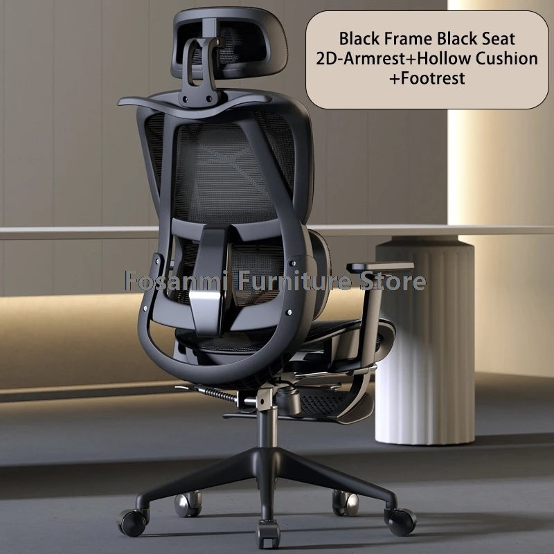 Sedia da ufficio per computer in mesh traspirante con braccioli e supporto lombare, sedia da scrivania ergonomica regolabile, sedia da gaming per la casa con poggiatesta