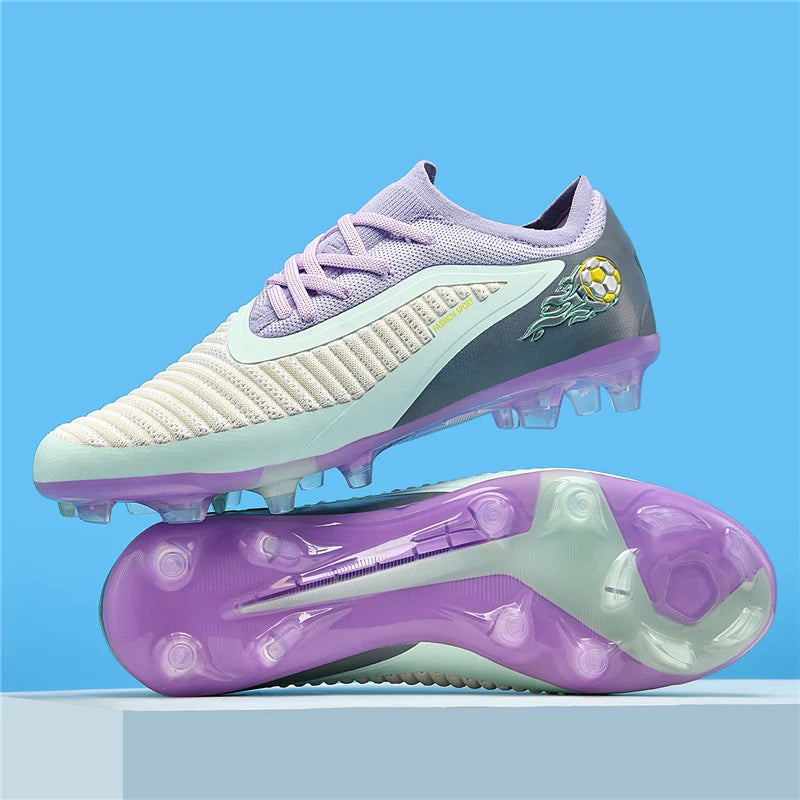 Nuevas zapatillas de fútbol para hombre, botas antideslizantes para adulto, deporte al aire libre para niño, tacos largos de entrenamiento, transpirables y cómodas para partido