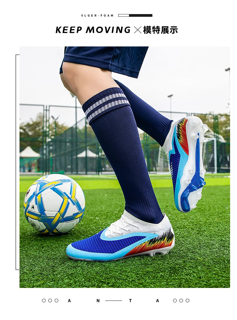 Botas de fútbol para hombre, nuevas, para partido y entrenamiento, calzado de fútbol antideslizante con tacos largos FG, ultraligeras, para exterior, zapatillas, dropshipping