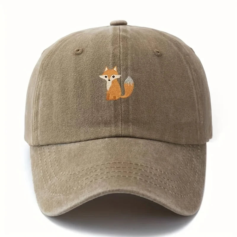 Cappellino da baseball con stampa a motivo di volpe carina, ideale per la moda casual quotidiana, versatile per gli spostamenti in città, adatto a uomo e donna