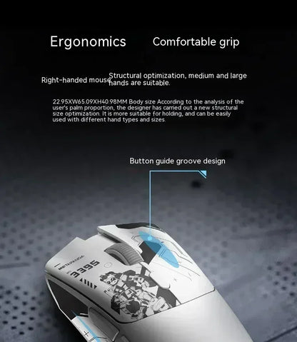 Ratón inalámbrico Metaphyuni Metapanda P1 Pro Max, PAW3395, baja latencia, ligero, para e-sports y gaming, ergonómico, regalo para gamer de PC