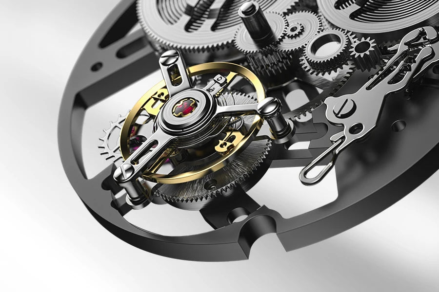 Reloj AGELOCER de edición limitada «Ice Never Melts» con tourbillon de cristal de oscilación libre, reloj mecánico manual de lujo