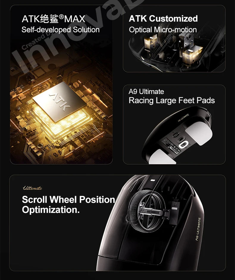 ATK Dragonfly A9 Ultimate Wireless Gaming Mouse A9 Air PAW3950 Ultra Lightweight Ergonomic E-sports Gamer FPS Mice CSGO A9 Ultra