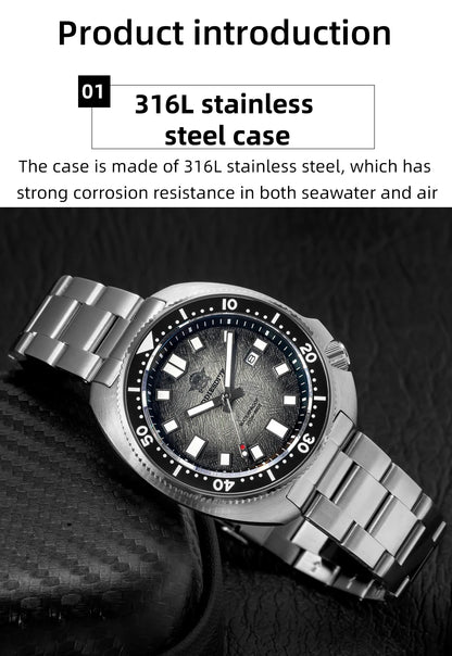 ADDIESDIVE Men's Luxury Watch 20Bar Waterproof  Display AD2511 Sapphire Glass Reloj Hombre BGW9 Super Luminous Quartz Watches