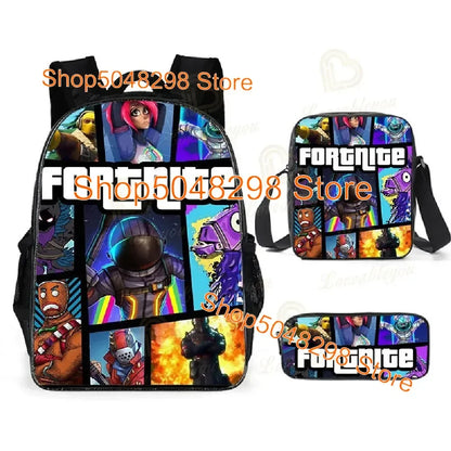 Estuche grande de lona kawaii para lápices, estuche para bolígrafos para niños y niñas, estampado Fortnite, material escolar, papelería para adolescentes, regalo de cumpleaños
