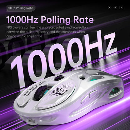 Tri-Mode RGB Gaming Mouse Wireless 2.4G Bluetooth Wired Lightweight Gaming Mouse with Chroma RGB Lighting, 4800 DPI Rechargeable Gaming Mouse for PC & Laptop