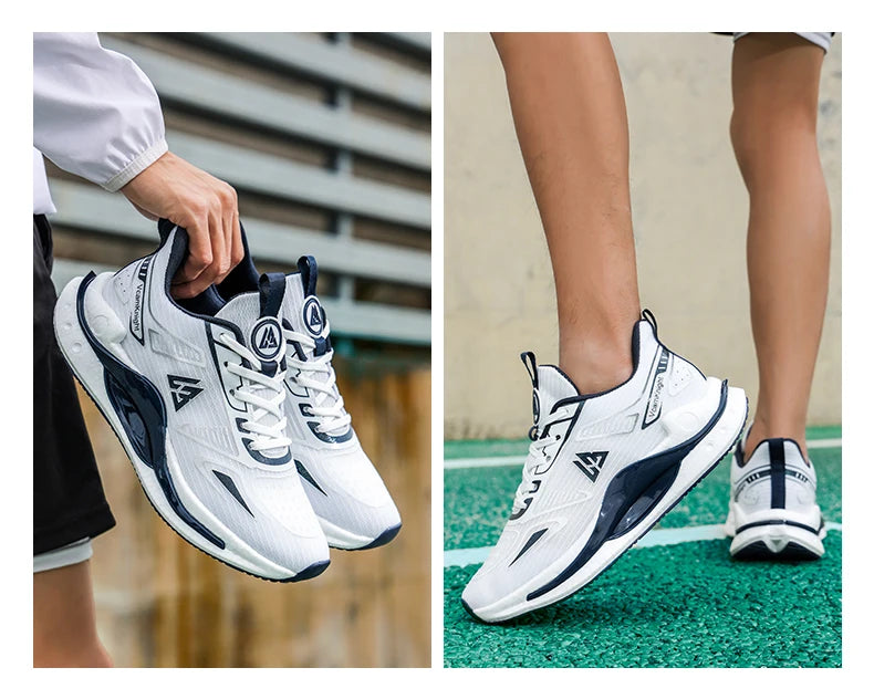 Chaussures de course légères et respirantes pour hommes, baskets à absorption des chocs Popcorn, chaussures de sport d'extérieur flexibles et antidérapantes, été automne