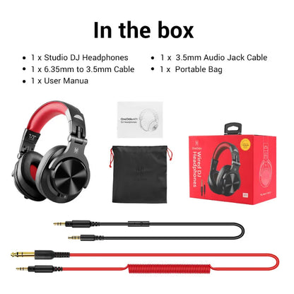 Auriculares OneOdio A71 con cable Over Ear HiFi Studio DJ con micrófono – Auriculares gaming de monitorización profesional con graves profundos