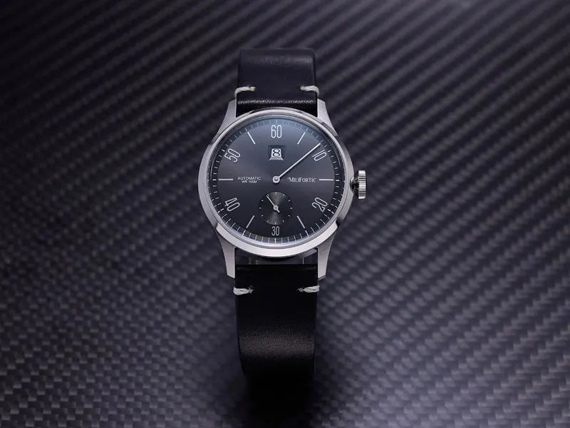 Milifortic 38MM Minimalist Jumping Hour Auto Watch Man R088 Sapphire Crystal 10ATM Vintage Stainless Steel Mechanical Watches