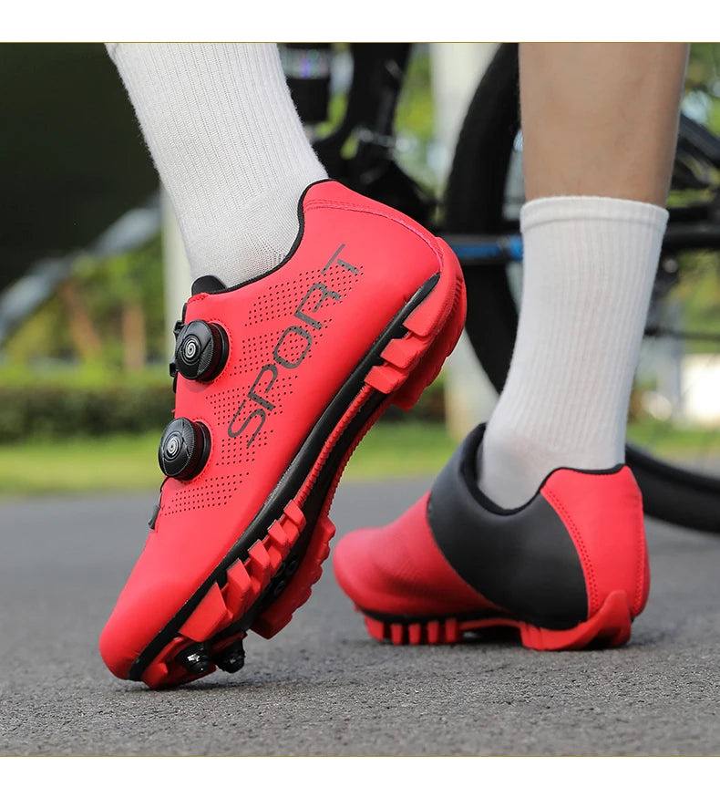 Zapatillas de ciclismo ultraligeras, transpirables y ligeras, con suelas rígidas compatibles con SPD para entrenamiento y competición en bicicleta de carretera y montaña