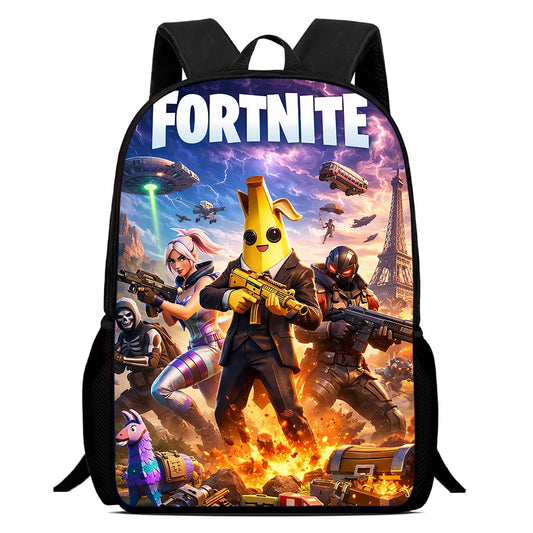 Plecak szkolny Fortnite 15 cali w stylu kreskówkowym dla dzieci, chłopców i dziewczynek, lekki duży plecak z nadrukiem gamingowym, odpowiedni dla wieku 5-8