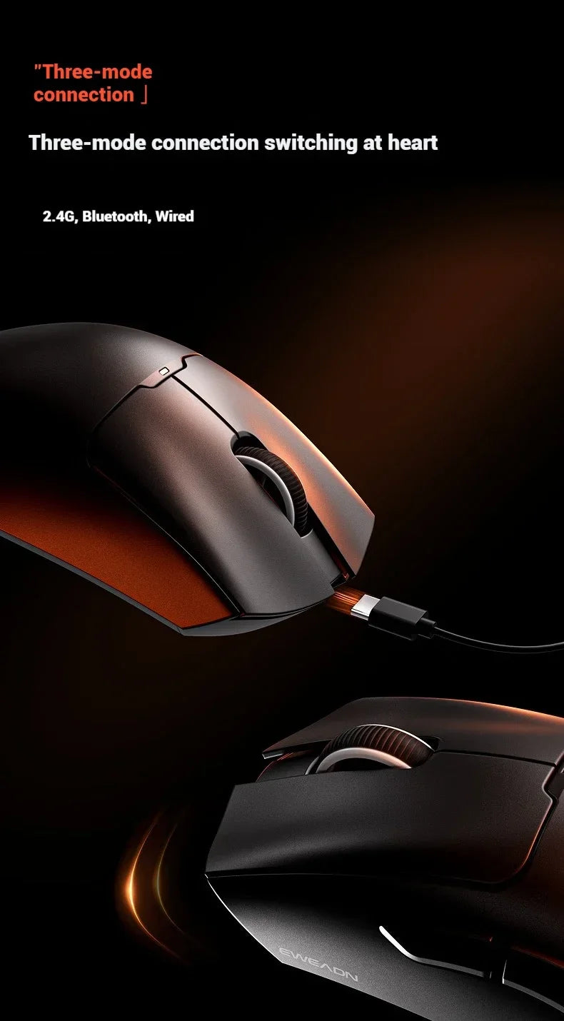 EWEADN A5 Pro Ultra Wireless Gaming Mouse, Lightweight Tri-Mode Mouse with PAW3395 Sensor, 26K DPI, Low Latency Rechargeable Gaming Mouse