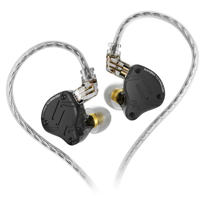 Auriculares intrauditivos con cable KZ ZS10 Pro X HiFi con graves de monitorización, cable desmontable y micrófono