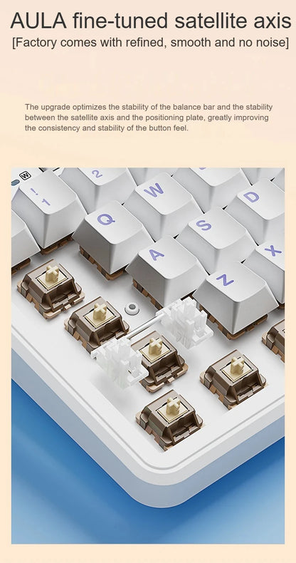 Teclado mecánico AULA F108 PRO personalizado con diseño 100%, retroiluminación RGB, Bluetooth inalámbrico, interruptor HiFi para gaming