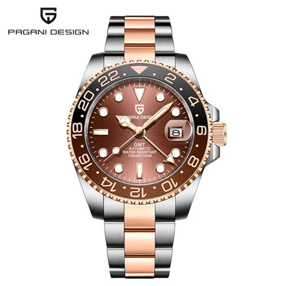 New 1662 PAGANI DESIGN GMT Automatic Watch 40mm Men's Wristwatch Top Brand 100M Waterproof Mechanical Wristwatches for Men Cloc