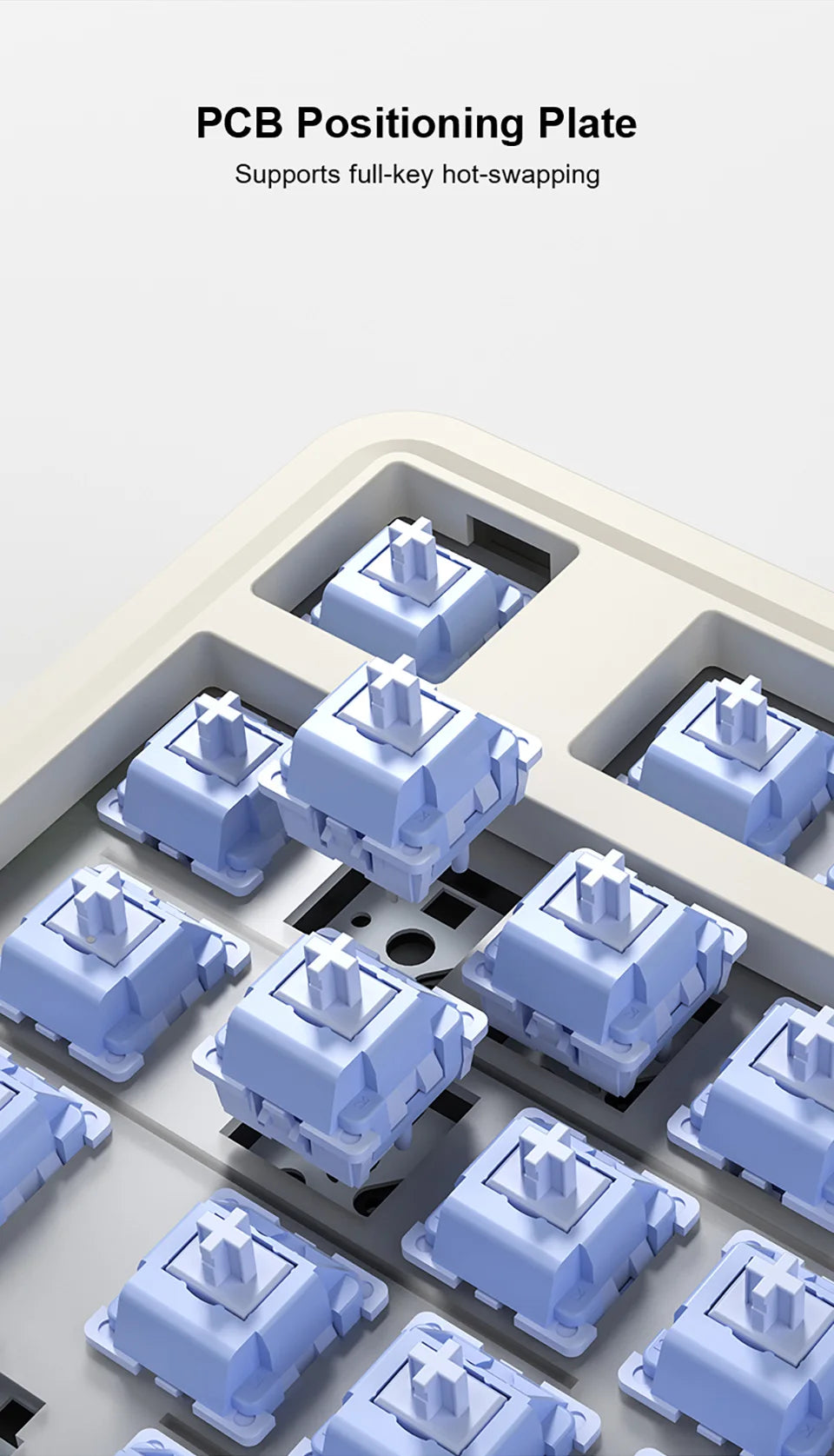 Teclado mecánico gaming esports AULA AU75 de tres modos, 81 teclas, teclas PBT, hot-swappable, RGB, teclado inalámbrico para PC de escritorio y escritura