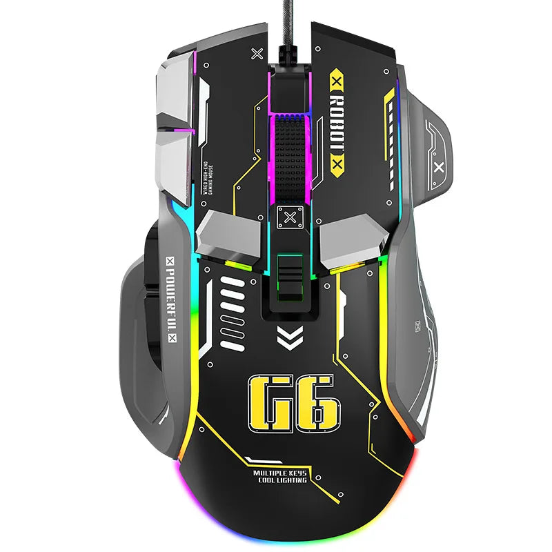 Mouse gaming cablato programmabile di fascia alta 12800dpi 12 tasti RGB per Windows IOS Home Office Laptop PC