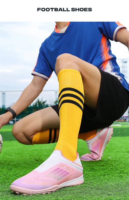 New Men's Football Boots Turf Comfortable Soccer Shoes Sport FG Grass Cleats Futsal Non-Slip Outdoor Adult Ultralight Non-Slip