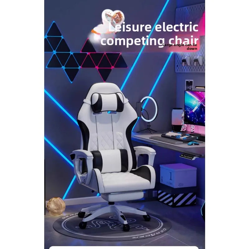 Silla gaming masculina para e-sports, cómoda para estar sentado durante períodos prolongados; silla de ordenador reclinable para momentos de ocio, con respaldo