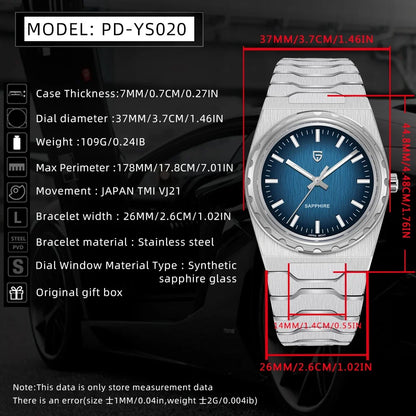 PAGANI DESIGN 2026 new ultra-thin 7mm quartz men's watch stainless steel sapphire 10Bar waterproof C3 upgrade V2 reloj hombre