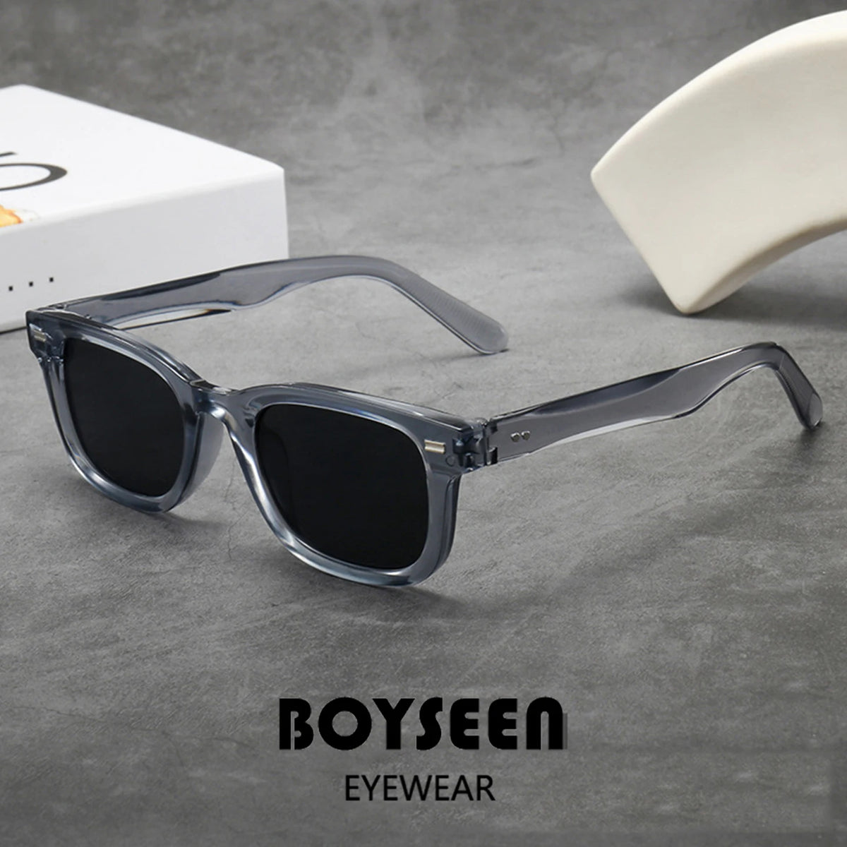 Men's Thick Framed Retro Brown Sunglasses Narrow Framed Hip-hop Style Rapper Eyewear Vacation Sunglasses UV400