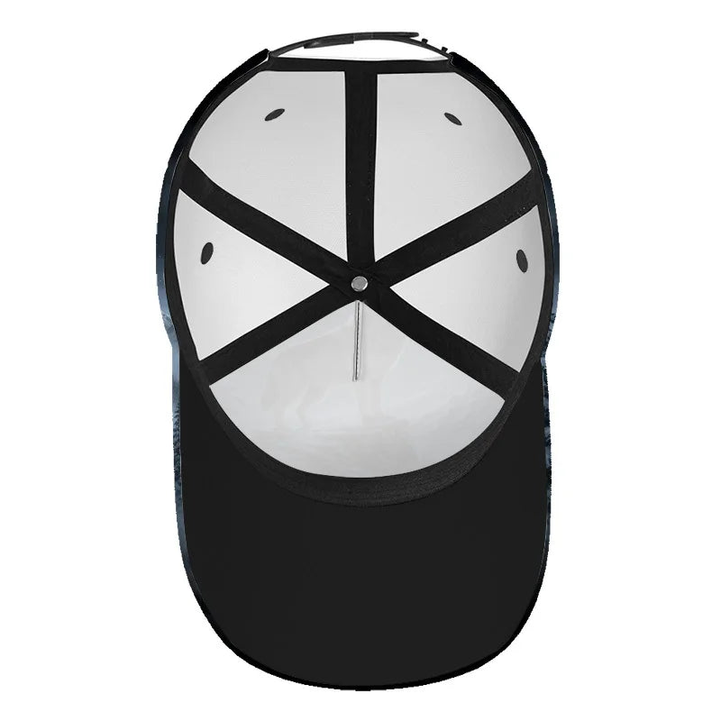 Wolf Howling At Moon Print Classic Baseball Cap Comfortable Adjustable Duckbill Hat Ideal For Daily Wear Perfect For Family