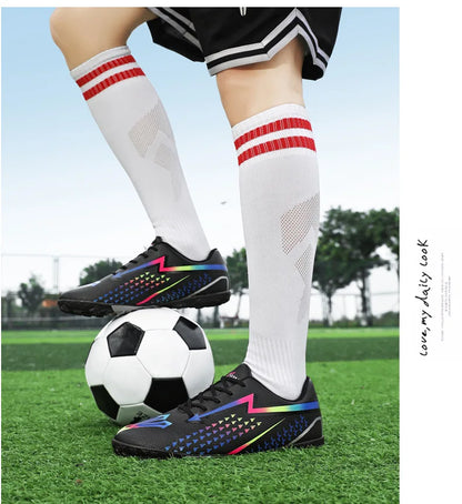 High Quality Mens Soccer Shoes Society Ultralight Turf Soccer Cleats Sneakers Training Football Boots Chuteira Campo 35-45