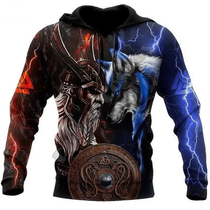 Fashion Spring Autumn Wolf Animal Men's Hoodies 3D All Over Printed Sweatshirt Unisex Pullover Casual Jacket Streetwear Coat 4XL
