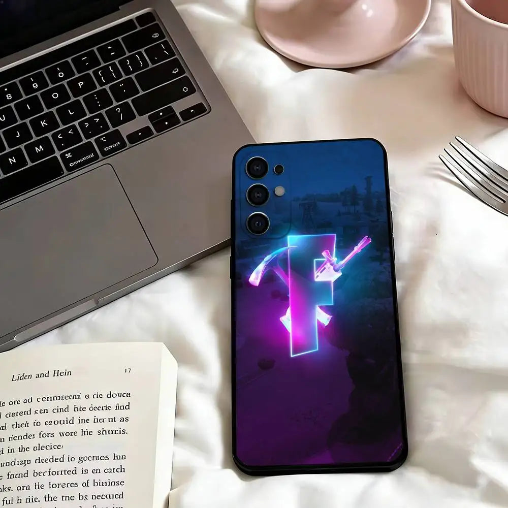Custodia per telefono Game F-F-Fortnites per Samsung S25,S24,S21,S22,S23,S30,Ultra,S20,Plus,Fe,Lite,Note,10,cover nera
