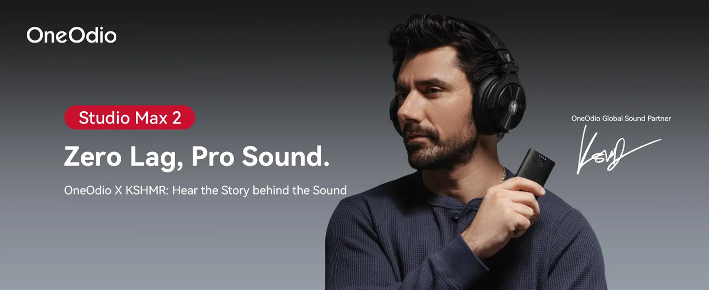 OneOdio Studio Max kabellose DJ-Kopfhörer Bluetooth 6.0 – 9ms ultraniedrige Latenz, Hi-Res LDAC Studio-Monitor-Over-Ear-Headset mit Mikrofon