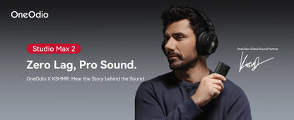 OneOdio Studio Max kabellose DJ-Kopfhörer Bluetooth 6.0 – 9ms ultraniedrige Latenz, Hi-Res LDAC Studio-Monitor-Over-Ear-Headset mit Mikrofon