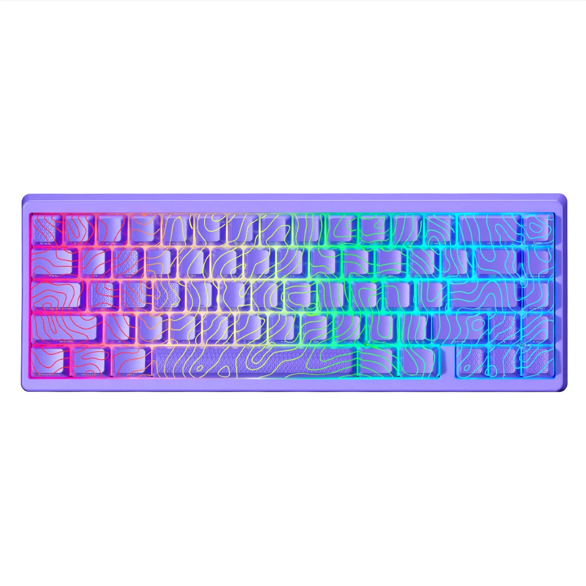 Teclado mecánico inalámbrico XVX M67 JadeStone con teclas IMD-Tech, trimodo, diseño topográfico blanco gamer y estructura gasket