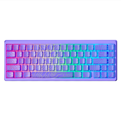 Teclado mecánico inalámbrico XVX M67 JadeStone con teclas IMD-Tech, trimodo, diseño topográfico blanco gamer y estructura gasket