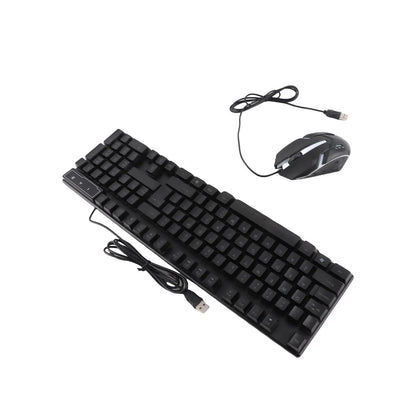 Combo gaming 4 pezzi tastiera e mouse, tastiera ergonomica 104 tasti, mouse con luce breathing a 4 colori, cuffie e tappetino per mouse antiscivolo