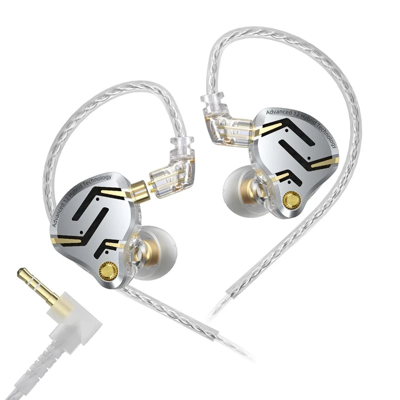 KZ ZS12 PRO 2 Hybrid-IEM-Kopfhörer – HiFi-Bass kabelgebundene Gaming-Ohrhörer mit superlinearen Treibern