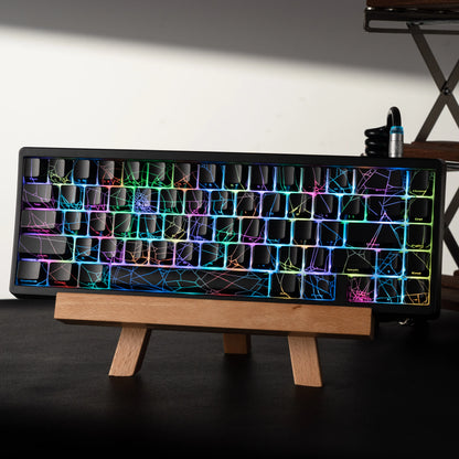 Teclado mecánico inalámbrico XVX M67 JadeStone con teclas IMD-Tech, trimodo, diseño topográfico blanco gamer y estructura gasket